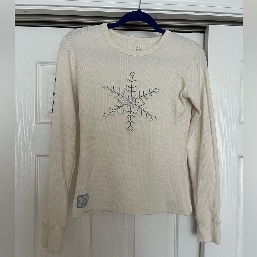 Ivory Snowflake Crew Neck Sweater